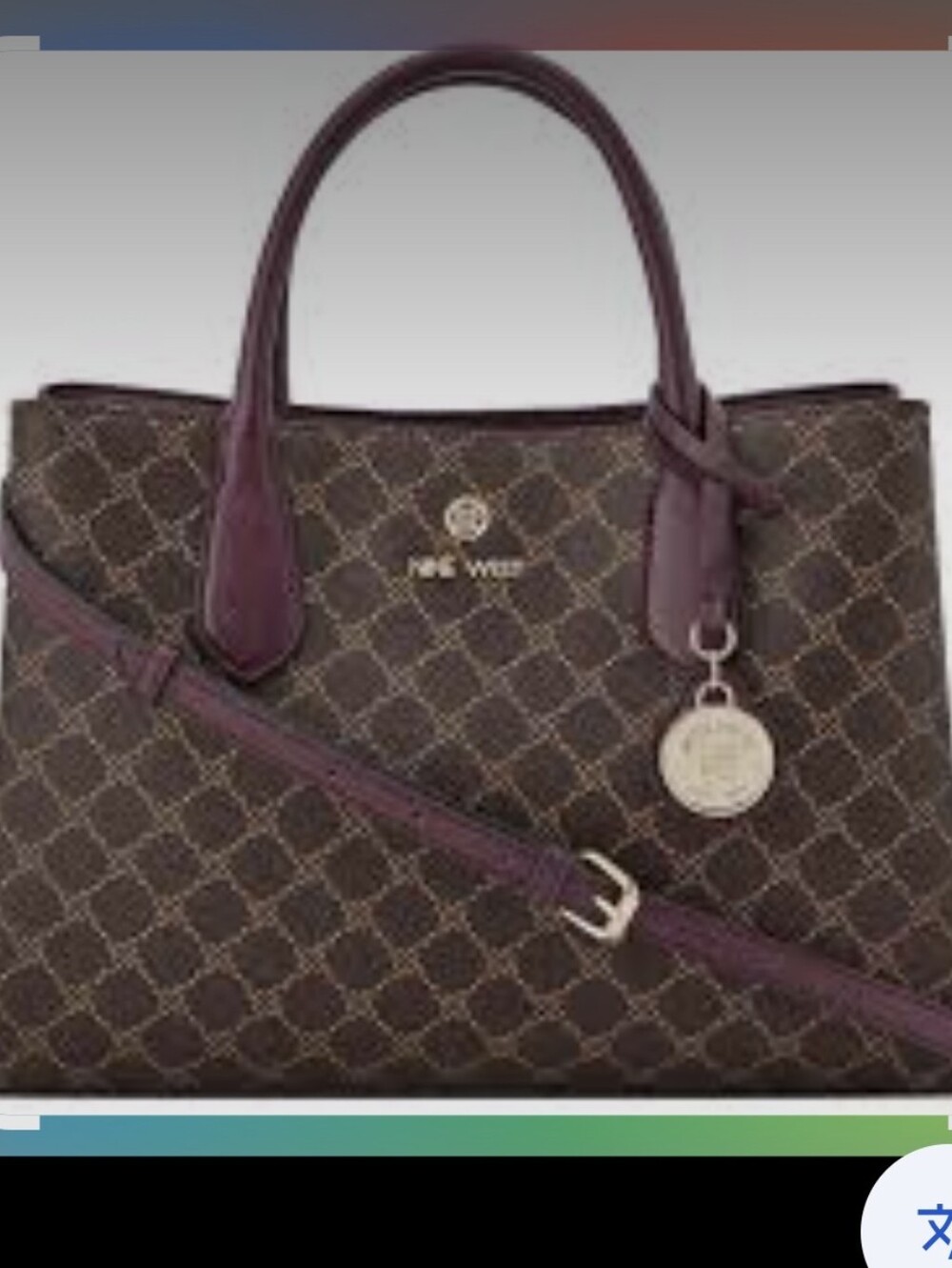 Nine West Kyrie Triple Compartment Satchel Bag NWT